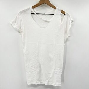 LNA Womens White Cut Out T Shirt Size XS Made In USA